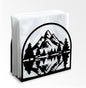 Mountain Forest Decorative Black Metal Napkin Holder for Table, 5.3" x 4.9" x 1.9" Mountain Tree Standing Napkin Holder for Home Kitchen Restaurant Picnic Party Coffee Bar Dining Room