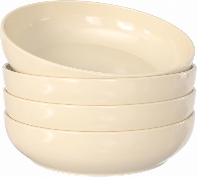 KooK Porcelain Pasta Bowl Set, For Soups and Salads, Serving Bowls, Large by Kook