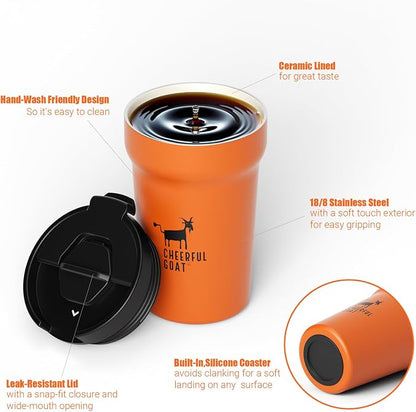 CHEERFUL GOAT Insulated Coffee Mug – Stainless Steel Travel Coffee Tumbler - Image 8