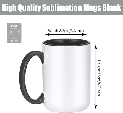 TANGLONG 12PC 15oz Sublimation coffee Mugswith Box -6 White and 6 Black | - Image 2