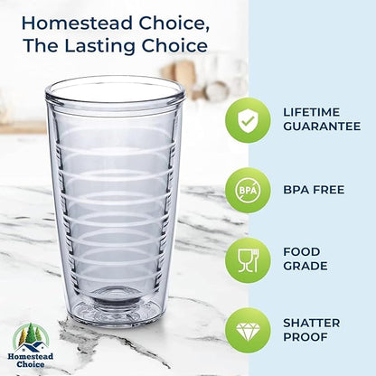 Homestead Choice Insulated Drinking Glasses 16oz 2-pack - Image 2