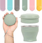 Collapsible Travel Cup with Lid - 6oz Mini Silicone Folding Cup with Stainless by zhuzhiloono