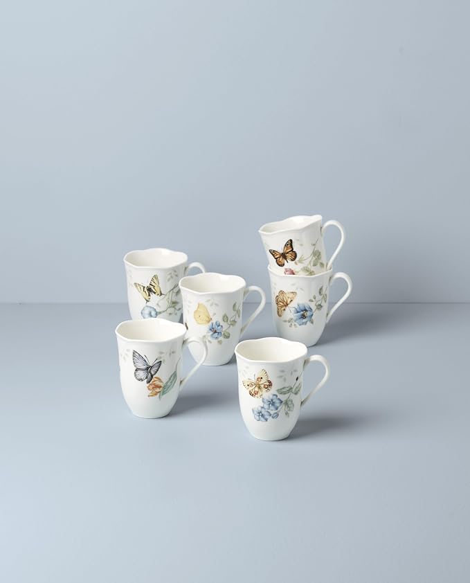 Lenox 892798 Butterfly Meadow 6-Piece Mug Set | Dishwasher safe, microwave safe - Image 3