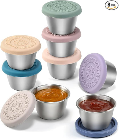 Salad Dressing Container To Go, 2.4oz Small Condiment Containers by VITEVER