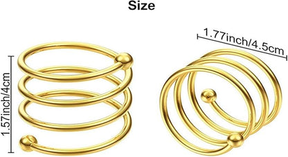Gold Napkin Rings Set of 8, Metal Napkin Rings Dinner Napkin Holders for Cloth Napkins Thanksgiving Wedding Christmas Party Kitchen Table Decoration(8 Pcs Gold Spring)