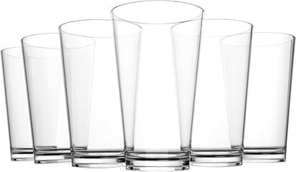 Clear Plastic Reusable Drinking Glasses set 6, 18oz Iced Tea Cups | BPA Free by WEXINHAO
