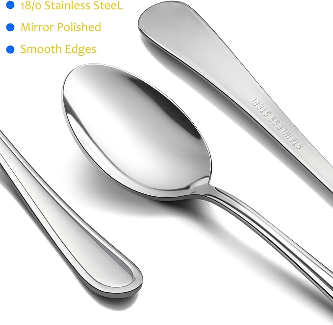 Teaspoon Set of 12, E-far 6.7 Inch Stainless Steel Spoons - Image 4