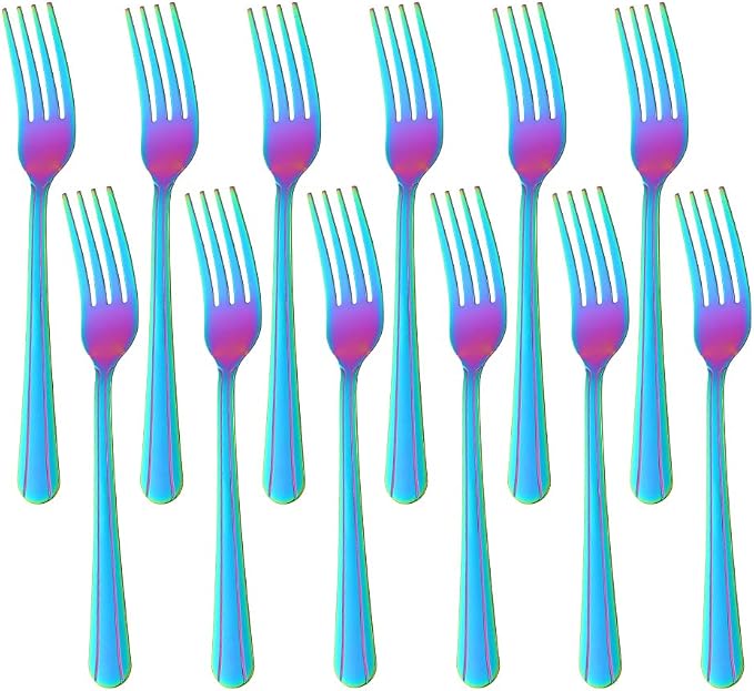 12 Pieces Dinner Fork, Stainless Steel Silverware Forks, 7.1 Inches Metal Fork by KitchenDining