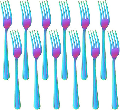 12 Pieces Dinner Fork, Stainless Steel Silverware Forks, 7.1 Inches Metal Fork by KitchenDining