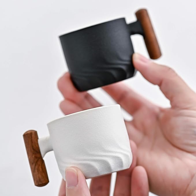 Zurucily Porcelain Espresso Cups Set of 2, Small Tea Cups, 2 oz Ceramic - Image 2