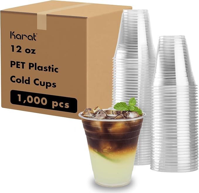 Karat 12oz Plastic Cups, and Water by Karat