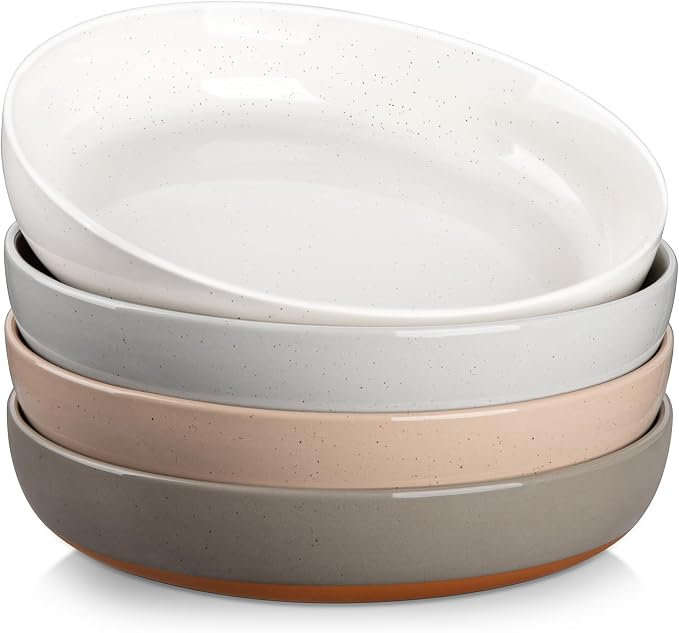 MALACASA 48 Oz Pasta Bowls Set of 4, Stoneware Dinner Bowls, Chip-Resistant by MALACASA