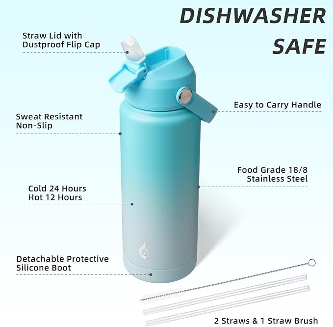 BJPKPK 24oz Insulated Water Bottle, Stainless Steel Bottle - Image 3