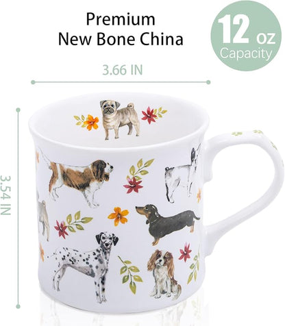 Cute Dog Coffee Mug, 12 oz Premium New Bone China Tankard Coffee Tea Mug - Image 3
