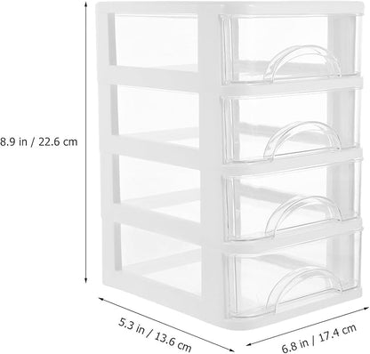 VILLCASE Type Tabletop Organizer with Transparent Dustproof Design White Storage Box for Stationery Cosmetics and Supplies Space-saving Desktop Storage for Office and Study Rooms