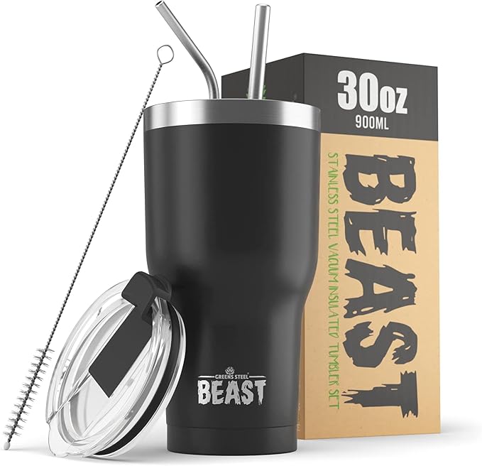 Beast 30 oz Tumbler Stainless Steel Vacuum Insulated Coffee Ice Cup Double Wall by GreensSteel