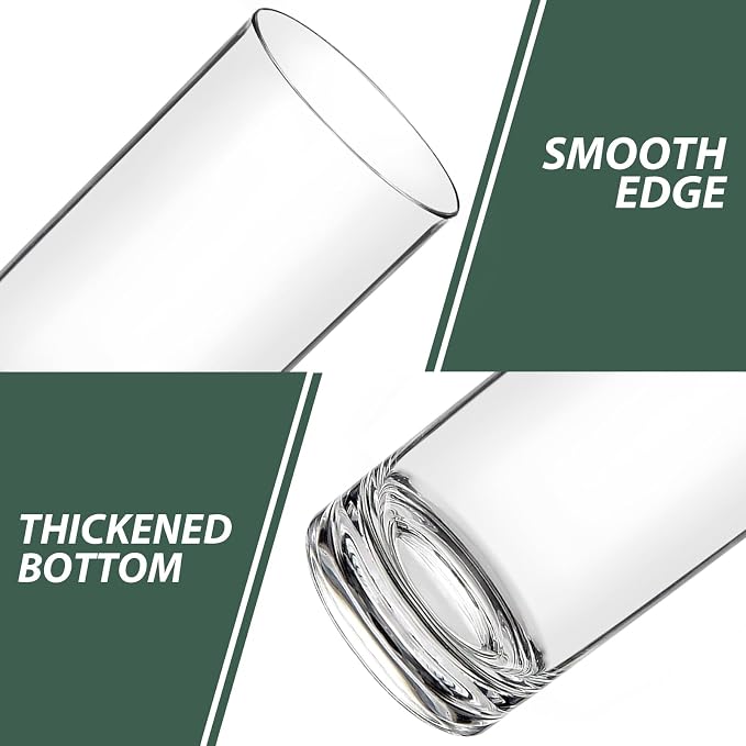 Shatterproof Plastic Drinking Glasses Set of 6, 17 Oz Clear Unbreakable Tumblers - Image 6