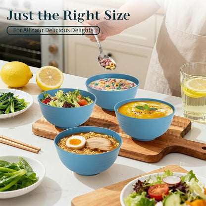 Bowls for Kitchen 8 PCS, Unbreakable Wheat Straw Bowl 26 OZ, Alternative to - Image 6