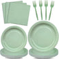 96 Pieces Sage Green Tableware Party Supplies by GistomeHome