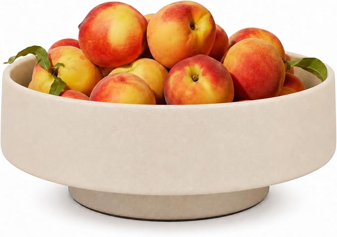 Large Fruit Bowl for Kitchen Counter, Modern Resin Pedestal Centerpiece by ADAPTICGROUP