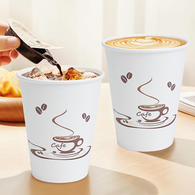 Lamosi 240 Pack 12 oz Coffee Cups, Disposable Paper Cups | Hot/Cold Beverage - Image 4