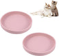 Silicone Dog Bowl Shallow Cat Food Bowls, 6 Inch Wide Cat Bowls Whisker Friendly, No Spill Less Mess Dog Plates for Dry and Wet Food, Set of 2 Puppy Bowls for Small Dogs and Cats