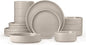 Herogo 16 Piece Plates and Bowls Set, Ceramic Dinnerware Sets with Pasta Bowls, Kitchen Dinner Ware Dishes Service for 4, Chip & Scratch Resistant Dishware, Speckled Coffee Brown