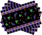 Seliem Purple Halloween Placemats Set of 4 | Bat Skull Polka Dot Dining Table by Seliem