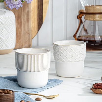 Espresso Cups Set of 2, 4oz Espresso Shot Cups, Mini Coffee Mugs Farmhouse Decor - Image 3