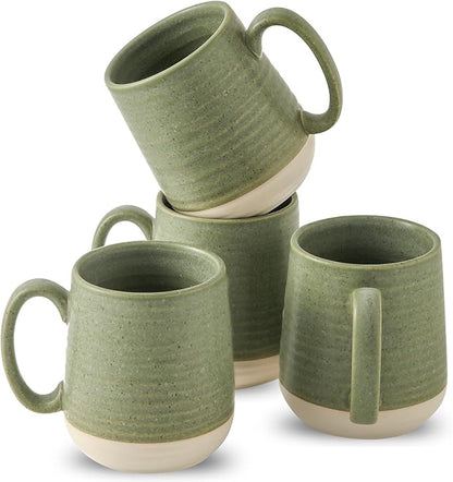 Large Ceramic Coffee Mugs Set - 15 OZ Porcelain Coffee Latte Cups Set of 4 by Hasense