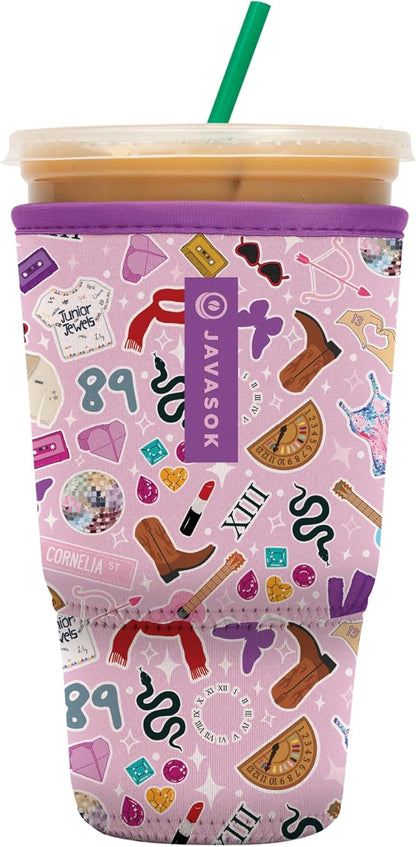 Sok It JavaSok Iced Coffee & Cold Soda Insulated Neoprene Cup Sleeve (On Tour, XLarge: 38-42oz)