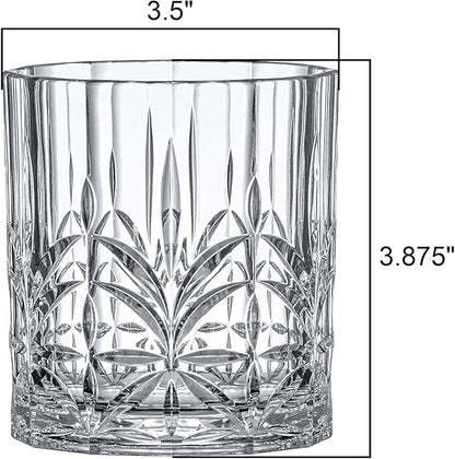 Amazing Abby - Whitney - 14-Ounce Plastic Whiskey Glasses (Set of 6), Plastic Wine Glasses, Reusable, BPA-Free, Shatter-Proof, Dishwasher-Safe, Perfect for Poolside, Outdoors, Camping, and More