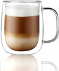 CNGLASS Large Double Wall Glass Coffee Mug 15.2oz by CNGLASS
