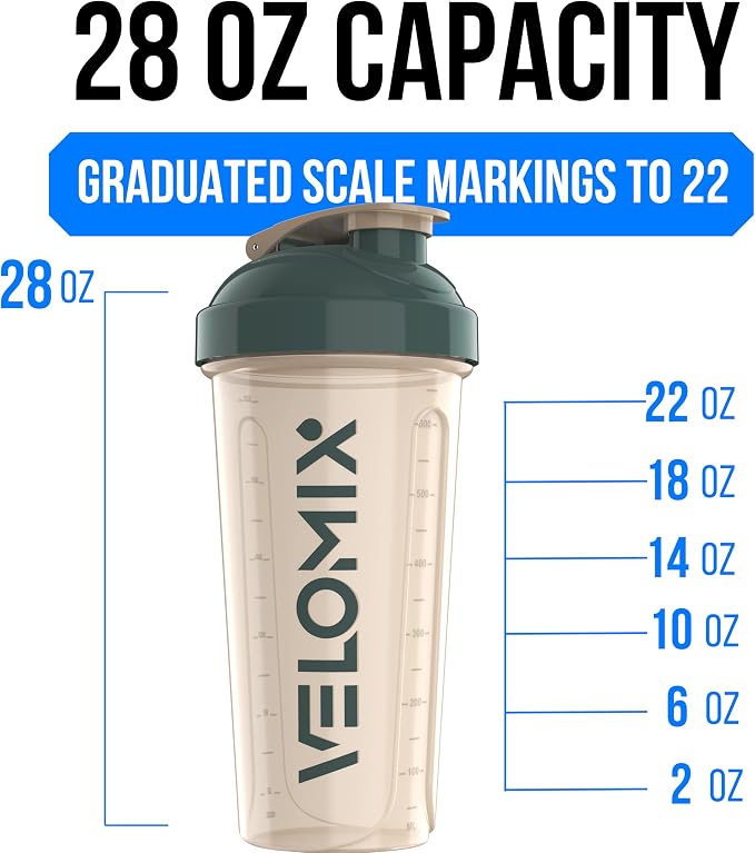 VELOMIX 2 Pack 28oz Protein Shaker Bottle - Image 4