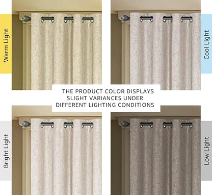 H.VERSAILTEX Linen Blackout Curtain Durable Thick Textured Linen Look 100% Blackout Patio Door Curtain Anti Rust Grommet Extra Wide Sliding Door Curtain Panel, W100 x L84 inch - Natural