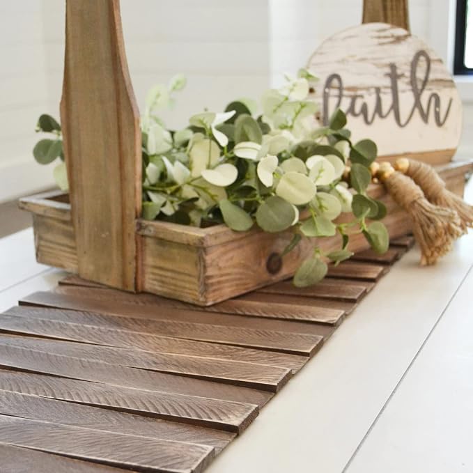 Wooden Table Runner, Natural Durable Wood Table Runner, 25 x 12 Inches by MFXIP