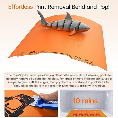 BIQU Cryogrip Pro Frostbite Matte Orange Cold Build Plate for Prusa XL 3D Printer 365x380.75MM Double-Sided Upgrade Room Temperature Print Removable Surface Platform