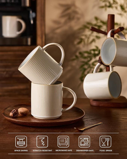 famiware Coffee Mug Set for 8, Star 16 oz Catering Mugs Cup Set - Image 7