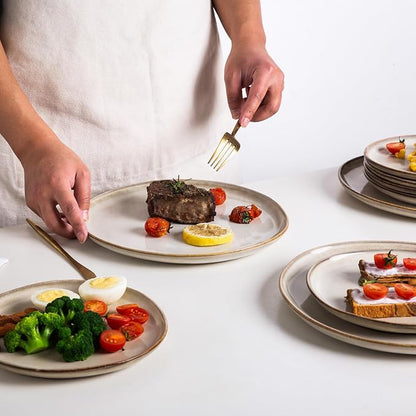 AmorArc Ceramic Plates Set of 6, 8.5 Inch Stoneware Small Dinner Plates Set | - Image 9