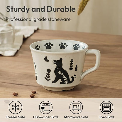 11 oz Ceramic Coffee Mug, Stoneware Teacup - Image 3