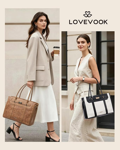 LOVEVOOK Laptop Tote Bag for Women, 2-in-1 Work Teacher Bags - Image 2