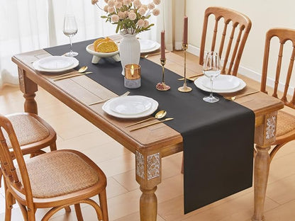 YATOJUZI Black Table Runner Seasonal Summer Autumn Kitchen Dining Coffee Table - Image 6