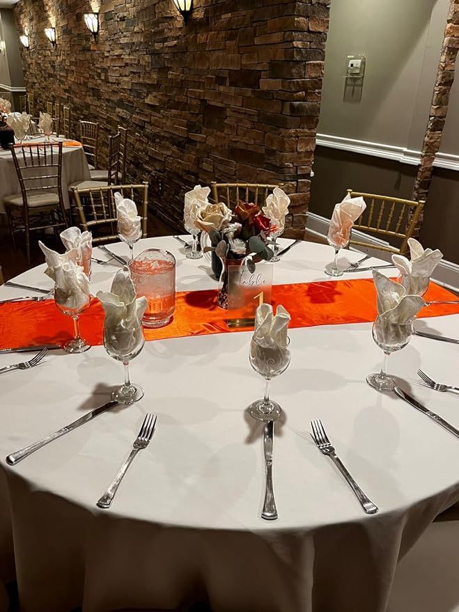 Pack of 10 Satin Terracotta Table Runners 12 x 108 Inches Table Runner - Image 4