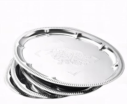 4-Pack 15.7" x 11.8" Silver Serving Trays by Zenovlux