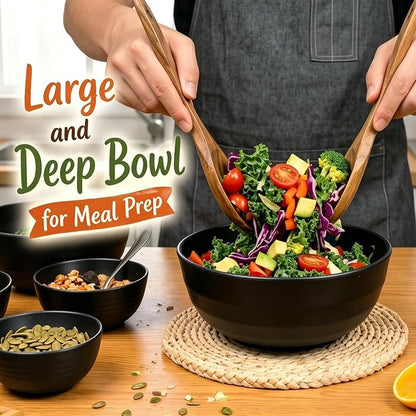 Ramen Bowls 60oz, Unbreakable & Lightweight Wheat Straw Bowls Sets of 8 - Image 5