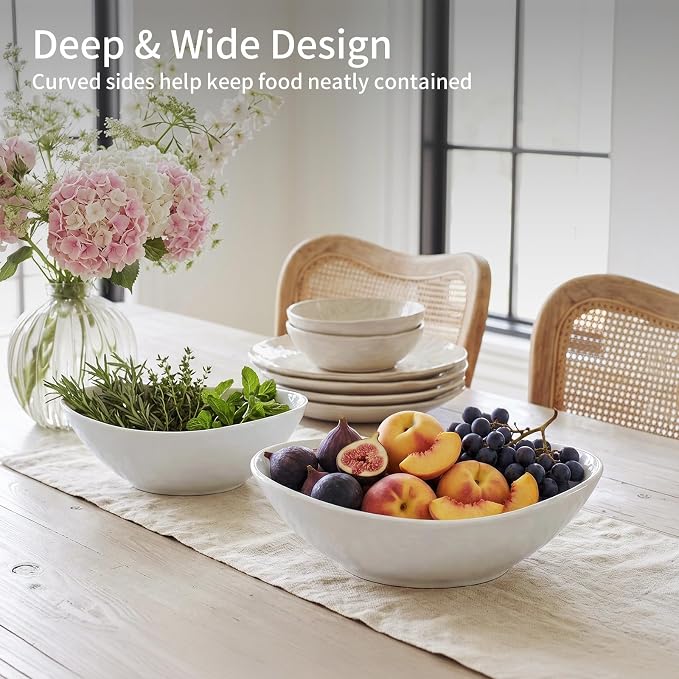LIFVER 9" Serving Bowls for Wedding Decor, 36 OZ Porcelain Serving Dishes for - Image 5