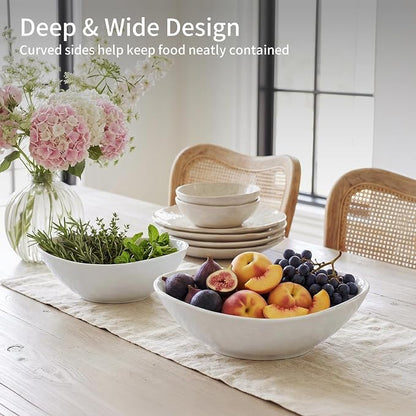 LIFVER 9" Serving Bowls for Wedding Decor, 36 OZ Porcelain Serving Dishes for - Image 5