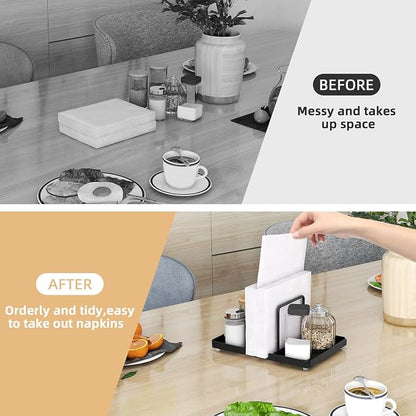 Napkin Holder for Table with Salt and Pepper Shakers Caddy, Standing Paper - Image 7