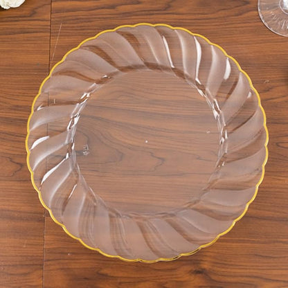 Efavormart 10-Pack 10" Clear Plastic Dinner Plates - Image 4