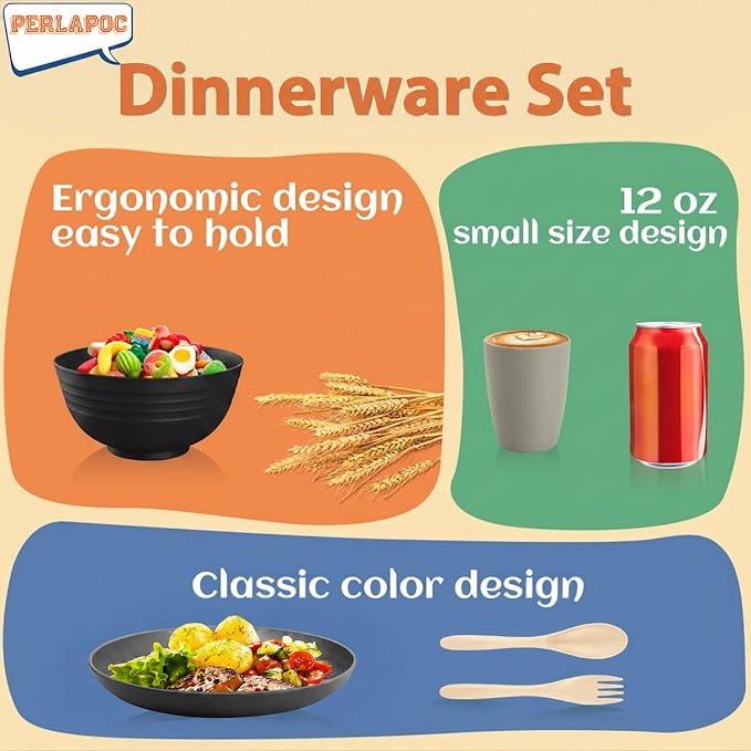 Wheat Straw Dinnerware Sets 20 PCS - Image 7